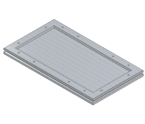Foundations & Skids: Isometric drawing of a precast concrete equipment foundation slab with connection points around the perimeter